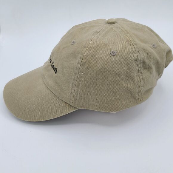 VINTAGE Compass Bank Shiva Hat Beige Cotton Strap Back Baseball Cap Dad Hat - Picture 4 of 6
